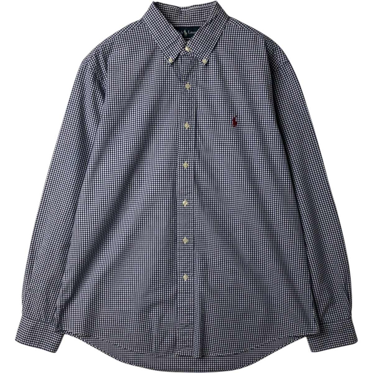 古着 ラルフローレン Ralph Lauren CUSTOM FIT ギンガムチェック 長袖 ボタンダウンチェックシャツ メンズL相当/eaa629059