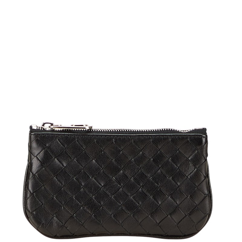 ボッテガヴェネタ イントレチャート コインケース ブラック レザー メンズ BOTTEGAVENETA 【中古】