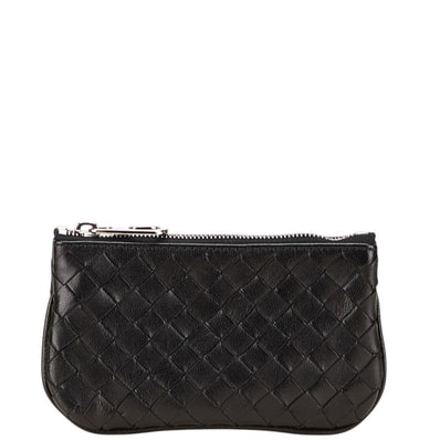 ボッテガヴェネタ イントレチャート コインケース ブラック レザー メンズ BOTTEGAVENETA 【中古】
