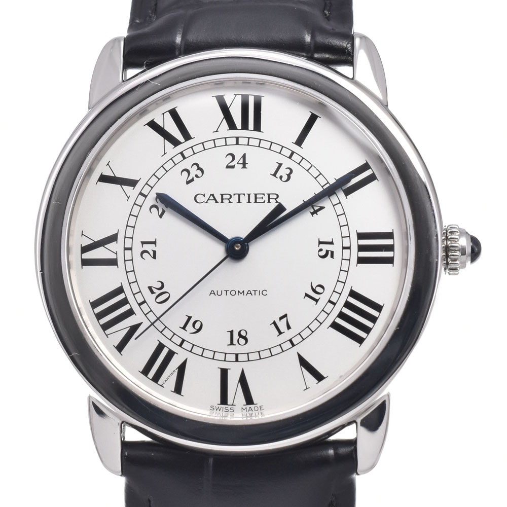 カルティエ CARTIER WSRN0021 ロンド ソロ ドゥ カルティエ シルバー 自動巻き メンズ 美品 保証書付き 腕時計 I#150531