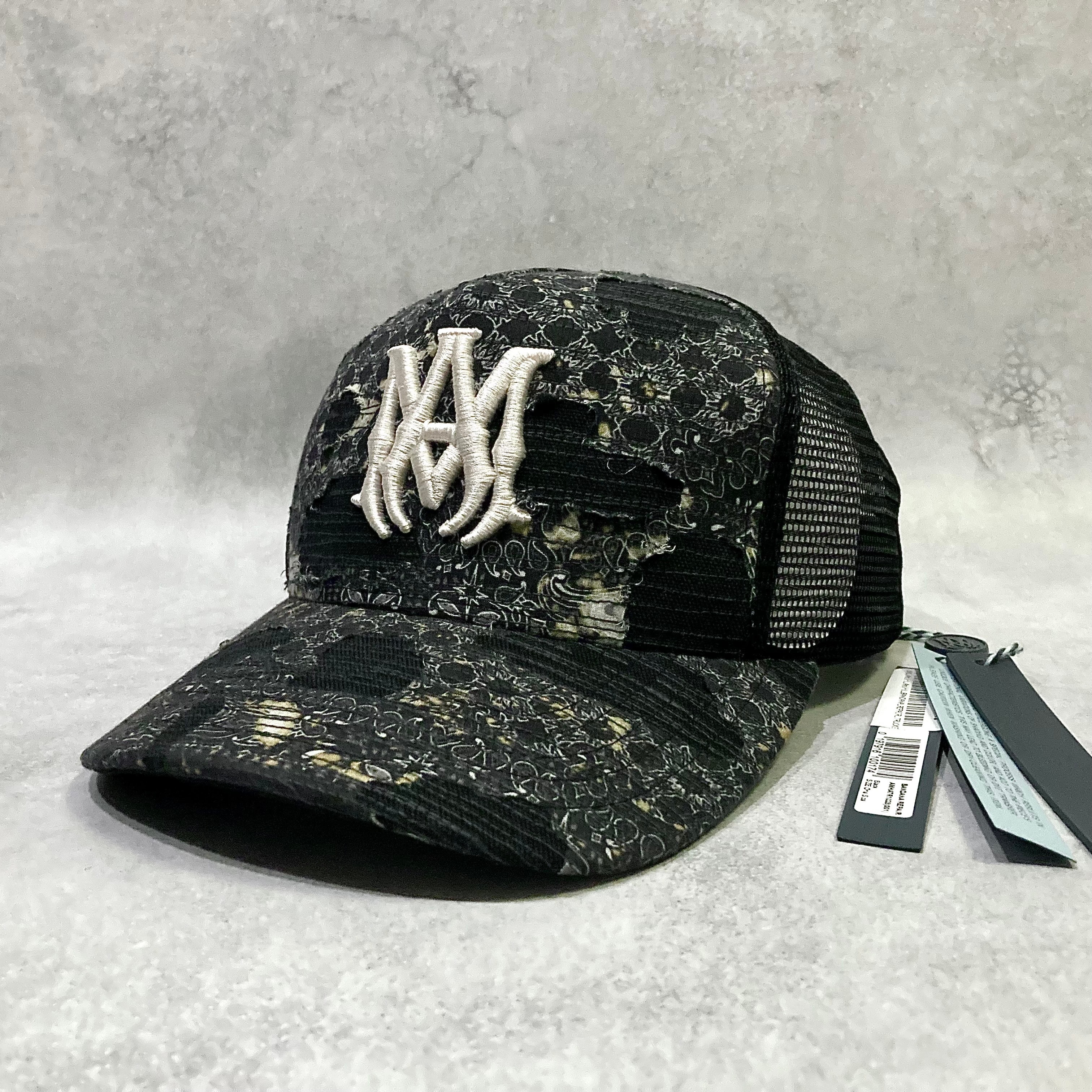 AMIRI Bandana Repair Trucker Hat "Black"