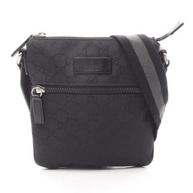 グッチ GUCCI GG柄 ショルダーバッグ バッグ ナイロン レザー メンズ レディース ブラック系 449183 【中古】