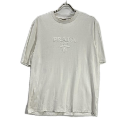 プラダ UJN897 ホワイト コットン×ナイロン テクニカルコットンTシャツ