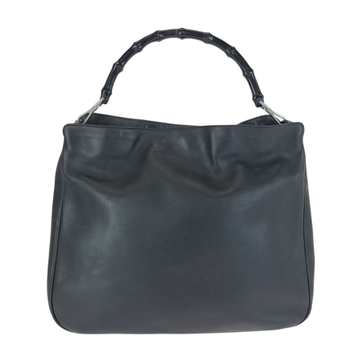 美品 GUCCI グッチ バンブー ブラック 黒 ガンメタ金具 レザー ハンドバッグ ショルダーバッグ 601664 【中古】
