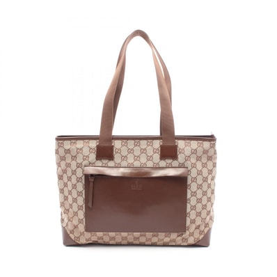 グッチ GUCCI GGキャンバス トートバッグ バッグ キャンバス レザー レディース ベージュ系 / ブラウン系 34339 【中古】