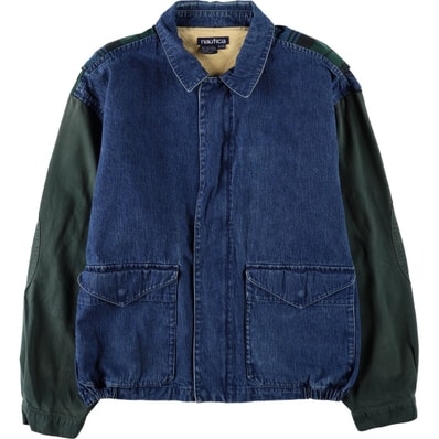 古着 90年代 ノーティカ NAUTICA チェック柄 デニムジャケット メンズXL相当 ヴィンテージ/eaa678956