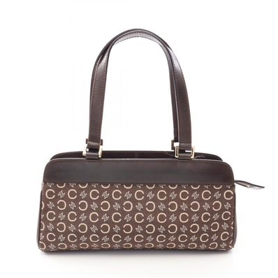 セリーヌ CELINE Cマカダム ハンドバッグ バッグ キャンバス レザー レディース ブラウン系 【中古】