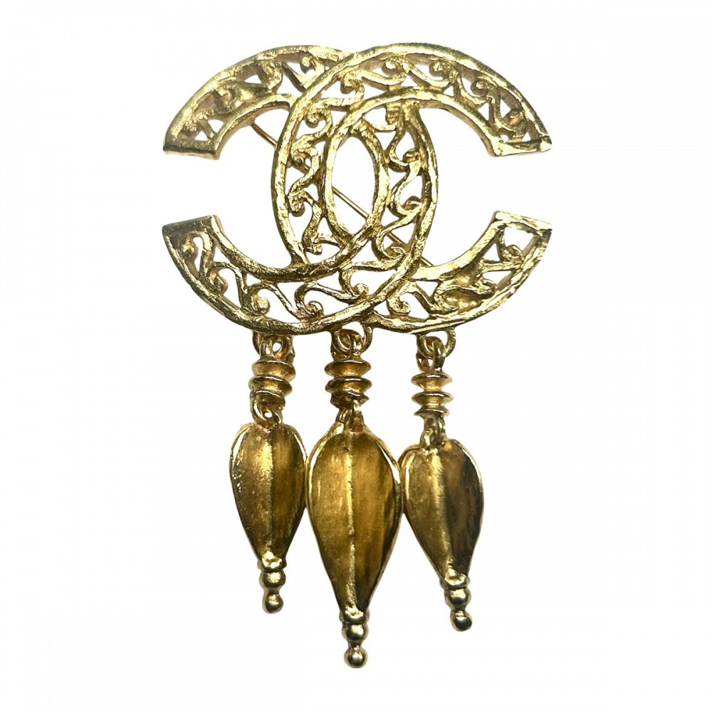 샤넬 샤넬 브로치 코코 마크 스윙 빈티지 액세서리 코코 GP 95A 골드 여성용 약 19.9g 상태 좋음 1995 [중고]