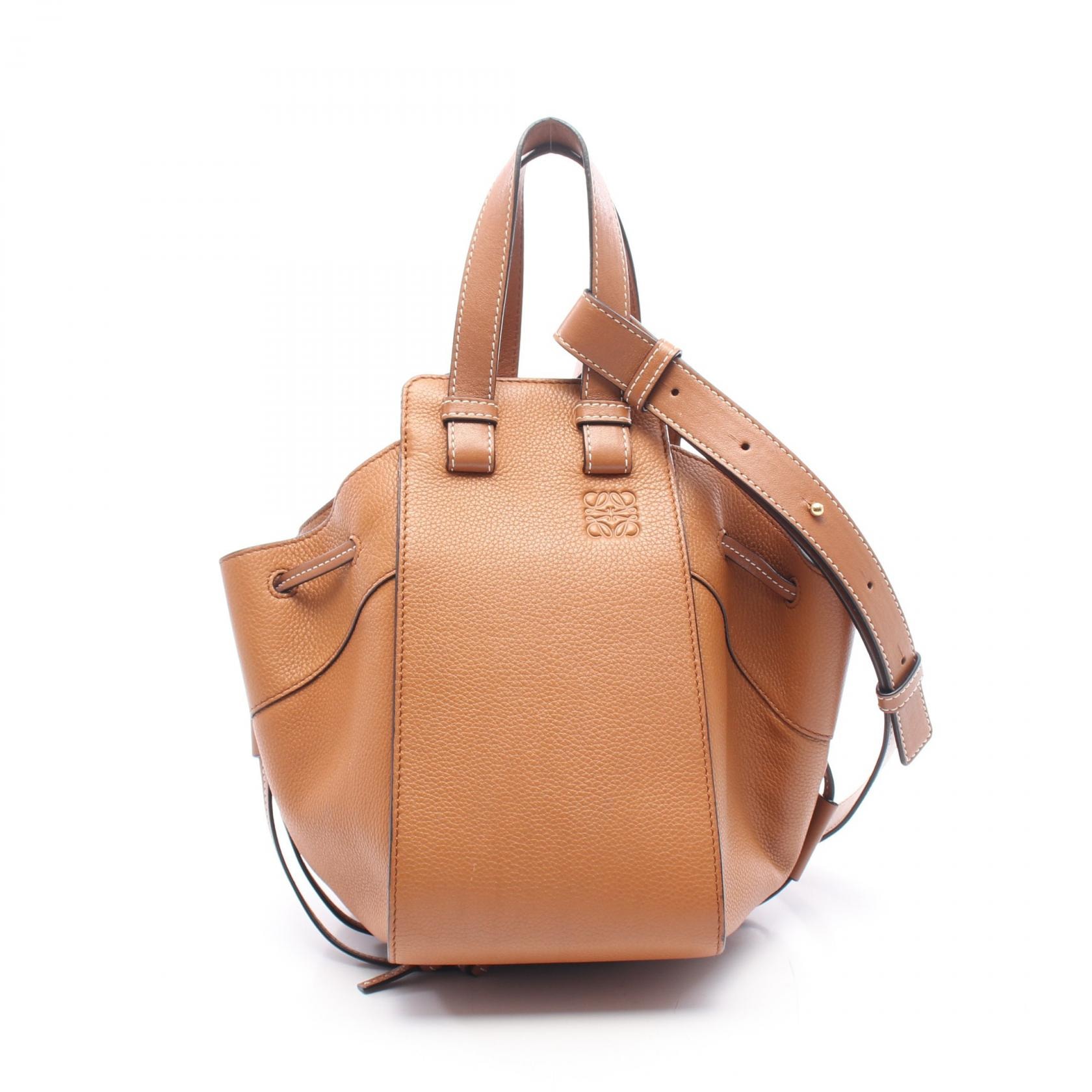ロエベ LOEWE HAMMOCK SMALL ハンモック スモール 2WAY ハンドバッグ バッグ レザー レディース ブラウン系 387 12KN60 【中古】
