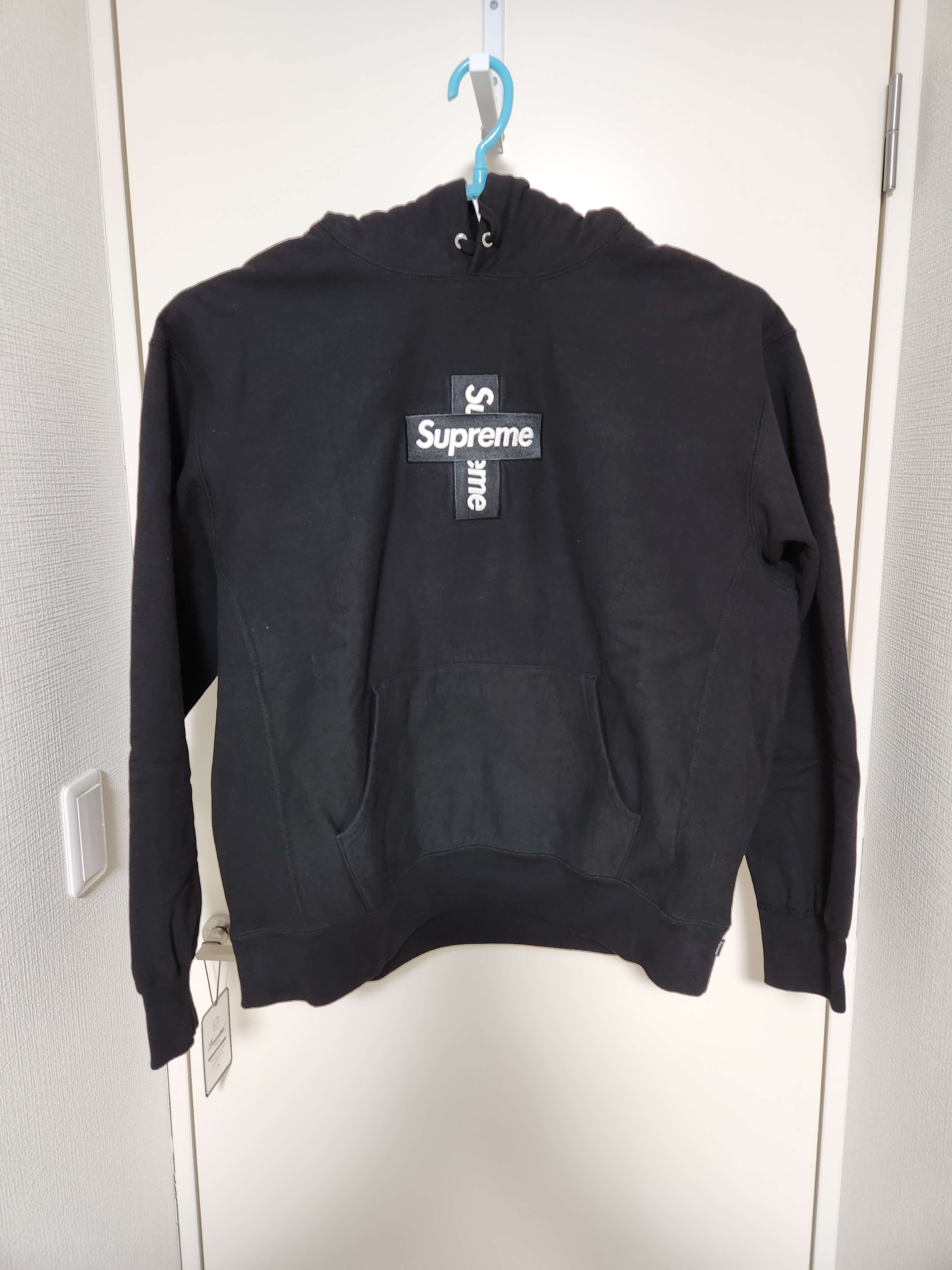 Supreme Cross Box Logo Hooded Sweatshirt "Black"