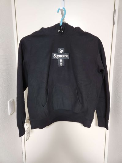 Supreme Cross Box Logo Hooded Sweatshirt "Black"