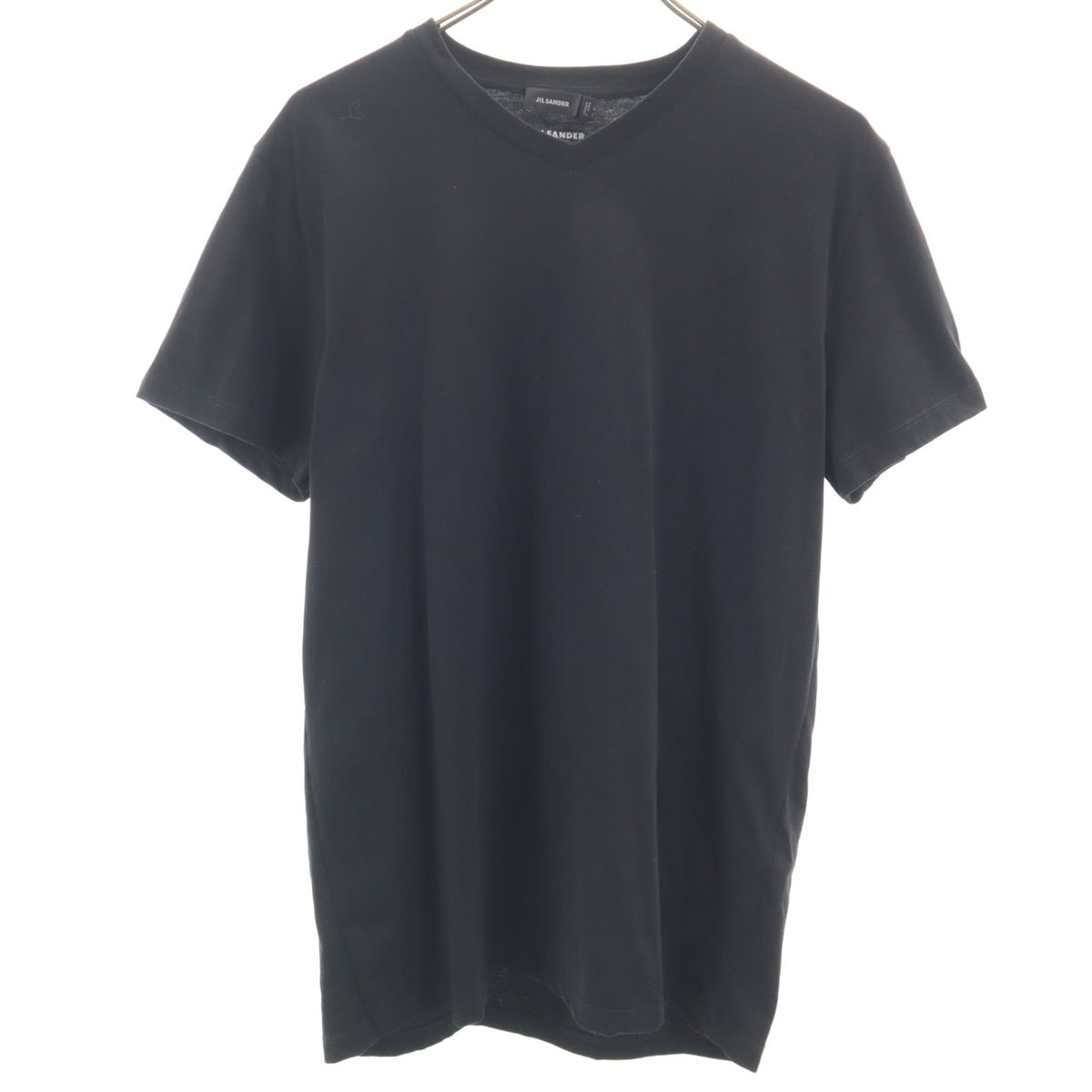 JIL SANDER ジルサンダー ギリシャ製 半袖 Vネック Tシャツ L ブラック 無地
