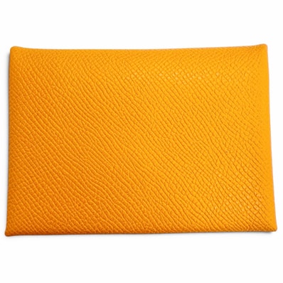 未使用品 エルメス コインケース カルヴィ デュオ オレンジ ヴォーエプソン
