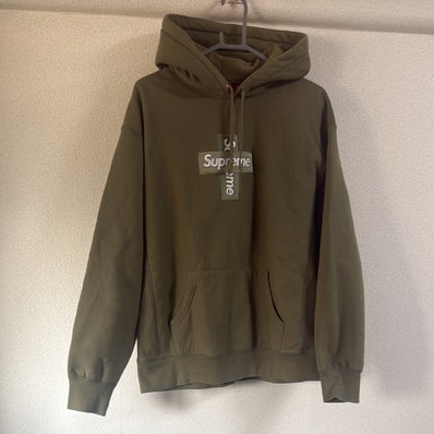 Supreme Cross Box Logo Hooded Sweatshirt "Light Olive"