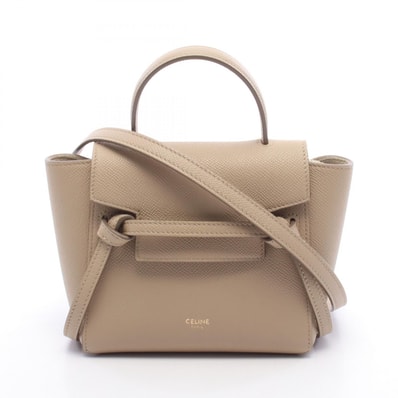 セリーヌ CELINE PICO BELT BAG ピコ ベルトバッグ 2WAY ハンドバッグ バッグ レザー レディース ベージュ系 【中古】