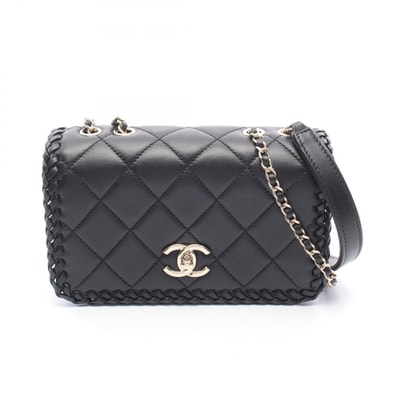 シャネル CHANEL マトラッセ フルフラップ ショルダーバッグ バッグ ラムスキン(羊革) レディース ブラック系 AS4234 【中古】