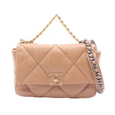 シャネル CHANEL 19 ディズヌフ マトラッセ コンビ金具 2WAY ショルダーバッグ バッグ ラムスキン(羊革) レディース ブラウン系 AS1160 【中古】