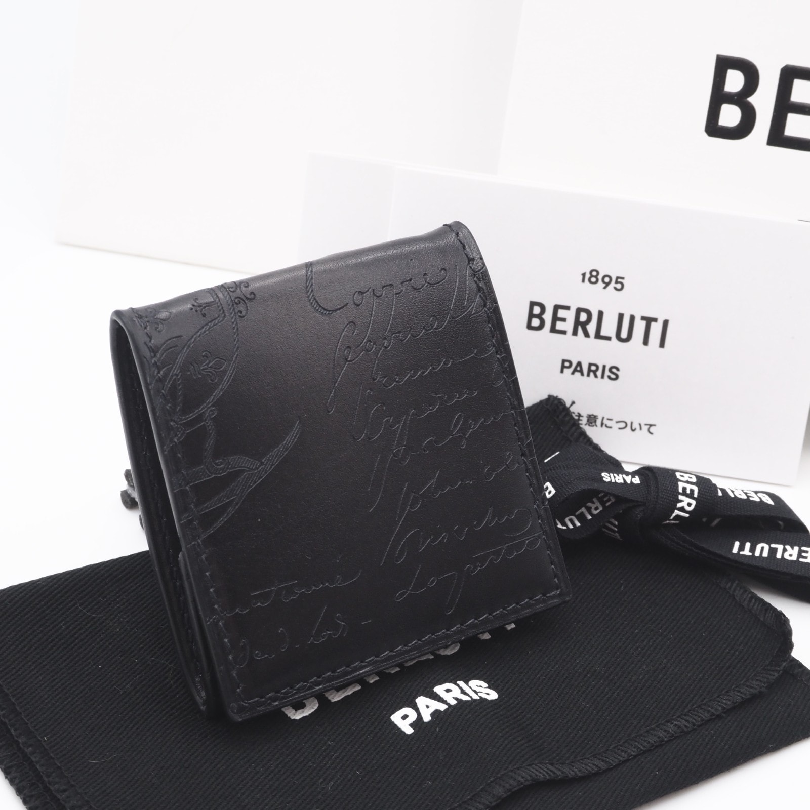 極美品 Berluti ベルルッティ ヴェネチア レザー スクリット オリジン コインパース - コインケース ブラック レザー メンズ