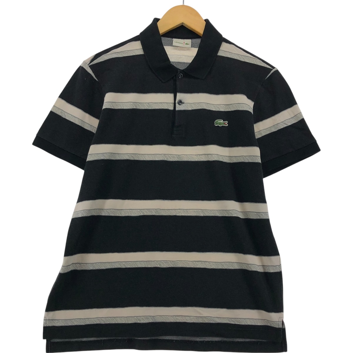 古着 ラコステ LACOSTE 半袖 ボーダー ポロシャツ 6 レディースS相当/eaa554854