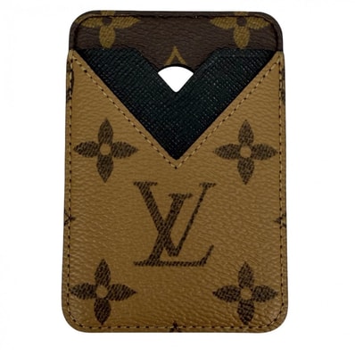 LOUIS VUITTON ルイヴィトン カードケース モノグラムリバース ポルト カルト・マグネット 名刺入れ 定期入れ 小物 M25654 ブラウン 茶 ブラック 黒 メンズ 美品【中古品】