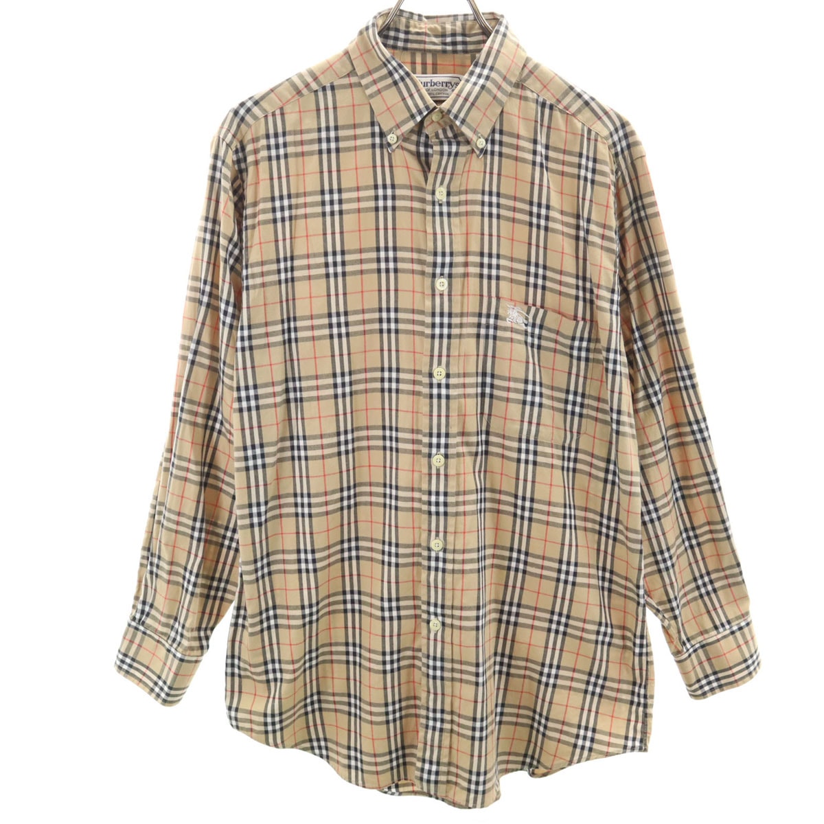 Burberrys バーバリーズ 90s オールド ノバチェック 長袖 ボタンダウンシャツ M ベージュ
