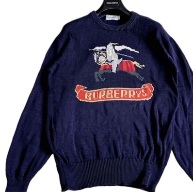 希少 BURBERRY ヴィンテージ 騎士 ニット セーター スウェット