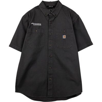古着 カーハート Carhartt RUGGED FLEX ボタンダウン 半袖 ワークシャツ メンズL相当/eaa637832