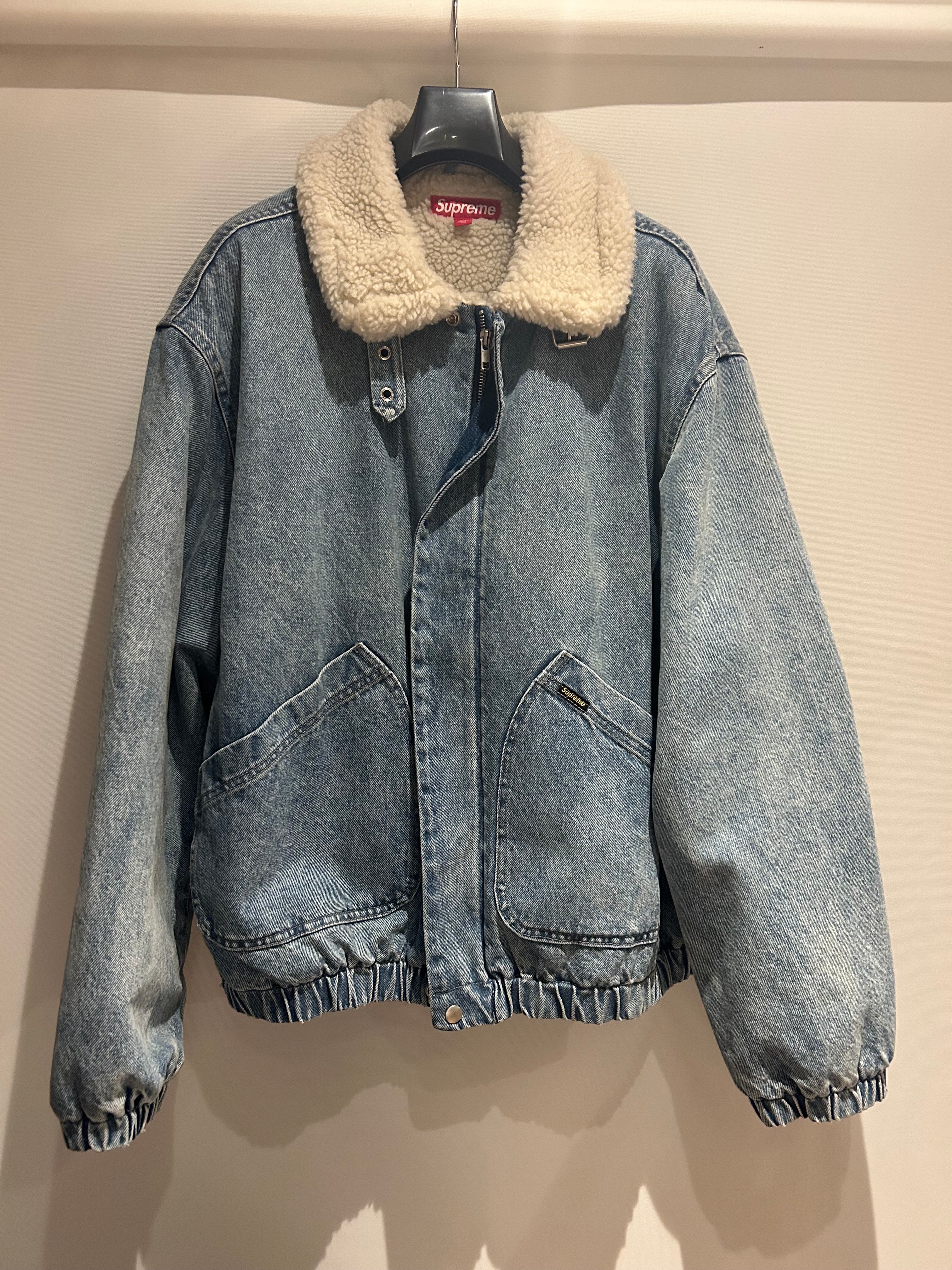 Supreme Faux Shearling Lined Bomber Jacket "Denim"