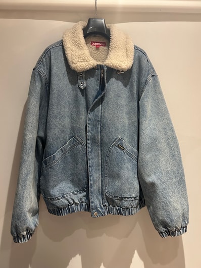 Supreme Faux Shearling Lined Bomber Jacket "Denim"
