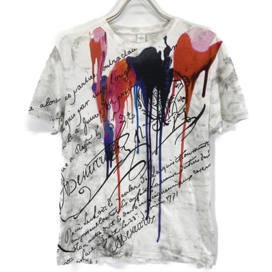 ベルルッティ ホワイト×レッド R17JRS46JAEC カリグラフィ プリントカットソー XS