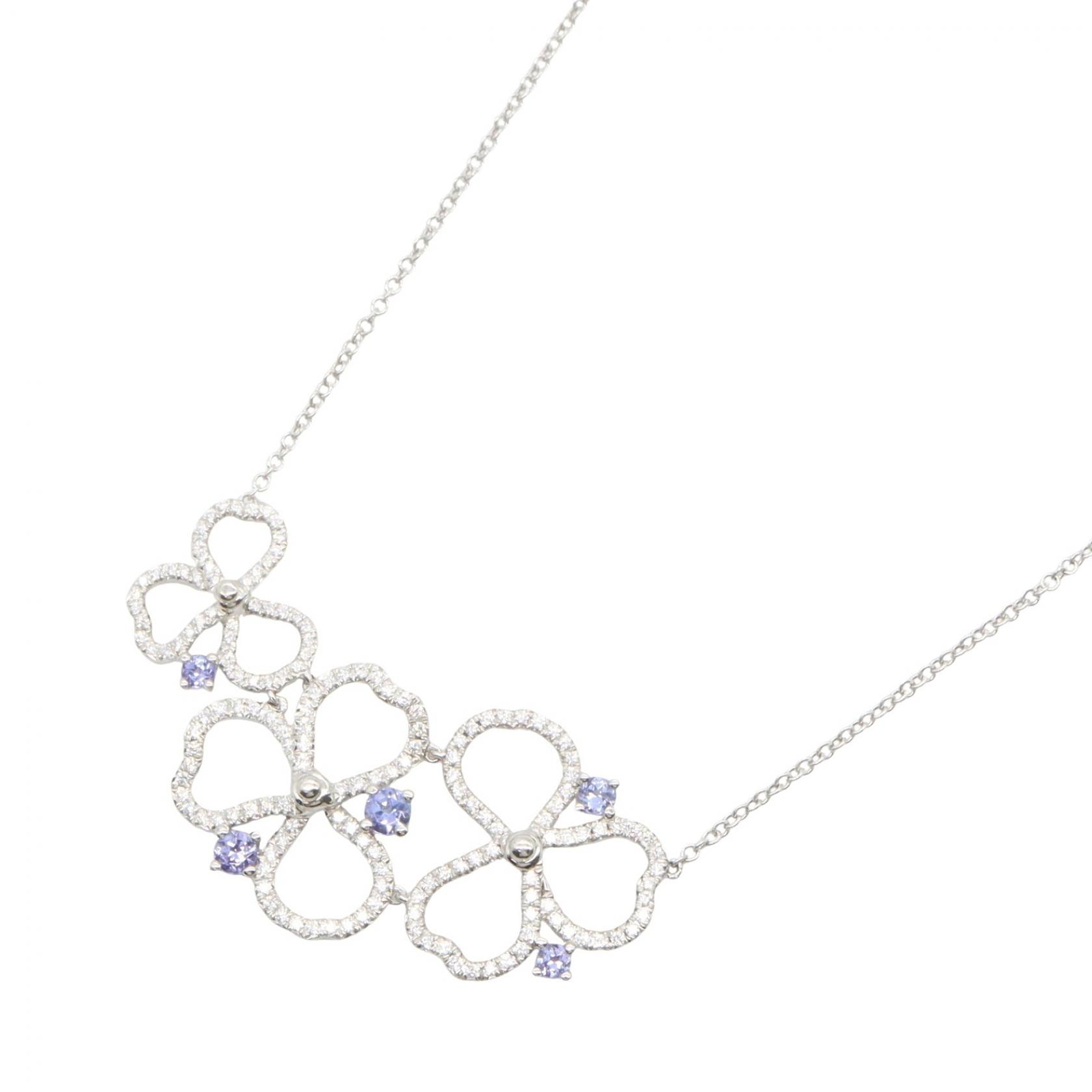 ティファニー TIFFANY&CO ペーパーフラワー ダイヤ タンザナイト ネックレス ネックレス ジュエリー Pt950プラチナ ダイヤモンド タンザナイト レディース シルバー系 / ブルー系 / クリア系 【中古】