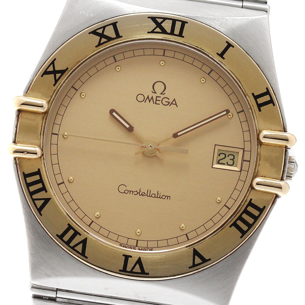 オメガ コンステレーション デイト YGベゼル  クォーツ メンズ 【中古】