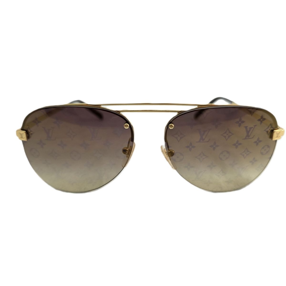 LOUIS VUITTON ルイ・ヴィトン ロックワイズ モノグラムレンズ サングラス Z1020E メタル ゴールド  メンズ【中古】