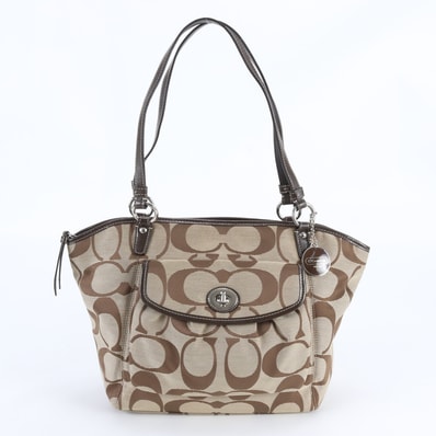 ■極美品 コーチ シグネチャートート バッグ レザー×キャンバス