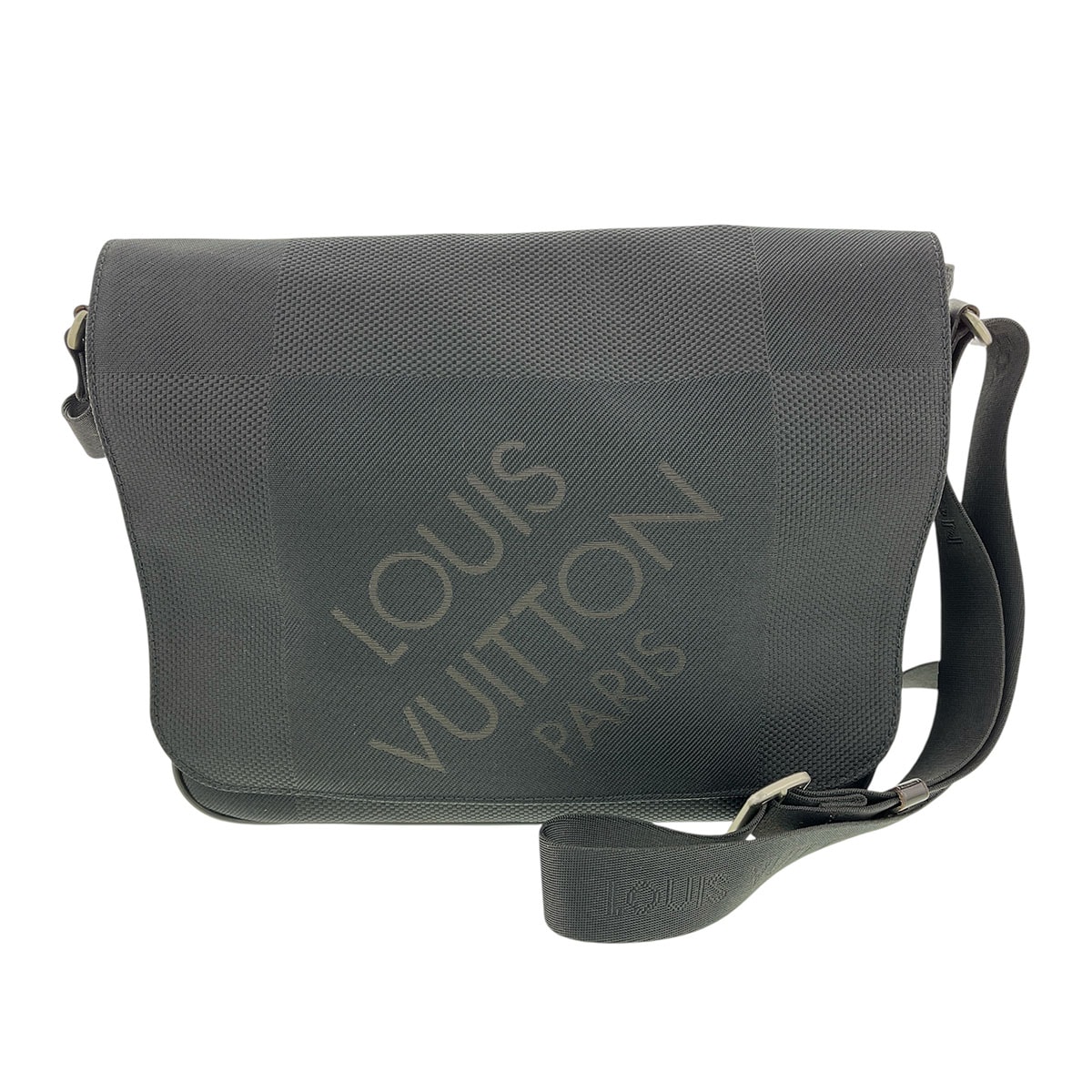 LOUIS VUITTON ルイ・ヴィトン プチ・メサジェ ショルダーバッグ M93618 キャンバス レザー ブラック ブラウン シルバー金具  メンズ【中古】