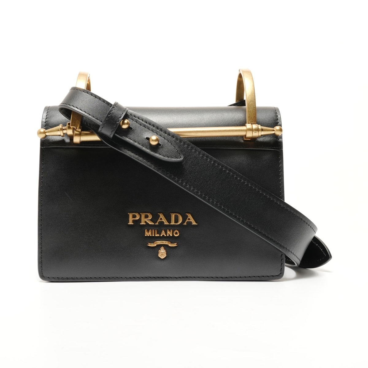 プラダ PRADA ピオニエールシティ レザー ショルダーバッグ【中古】
