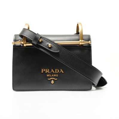 プラダ PRADA ピオニエールシティ レザー ショルダーバッグ【中古】