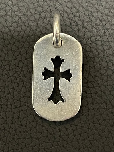 Chrome Hearts Dog Tag S Cut Out Cross "Silver"