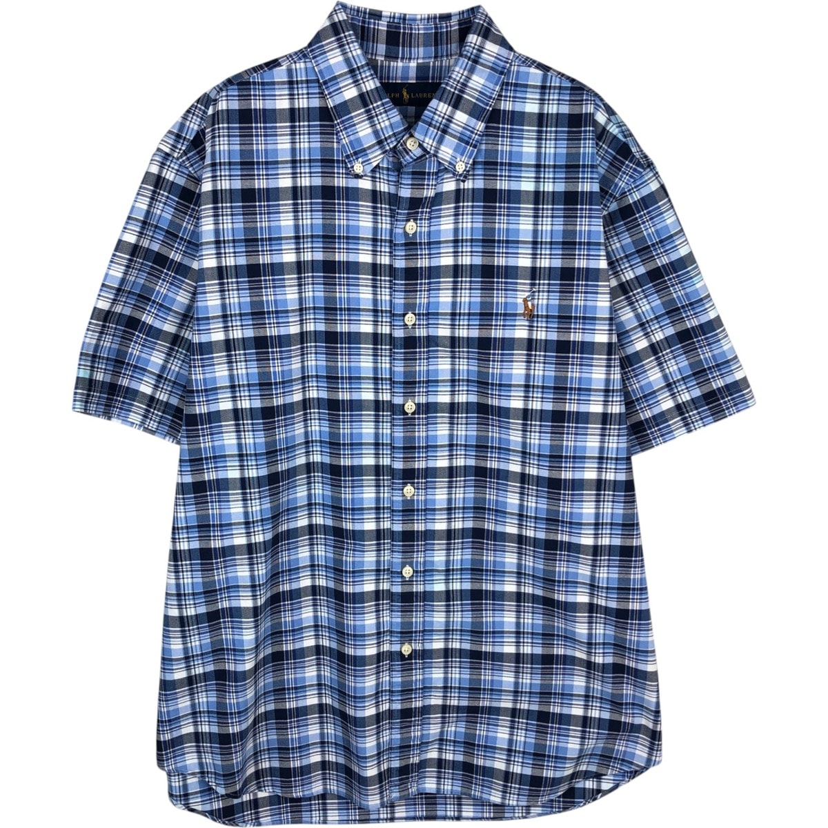 古着 ラルフローレン Ralph Lauren 半袖 ボタンダウン チェックシャツ メンズXL相当/eaa477587