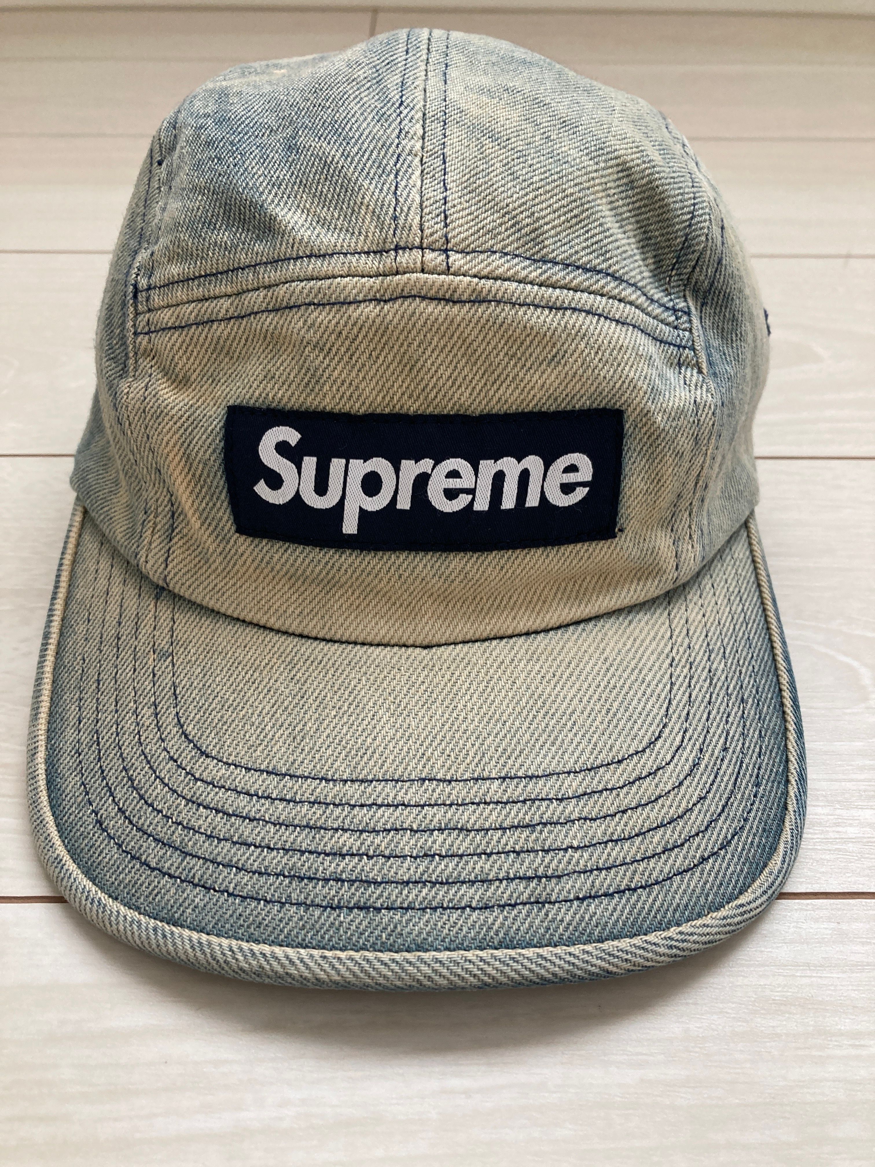 Supreme Washed Chino Twill Camp Cap "Dirty Indigo"(24SS)