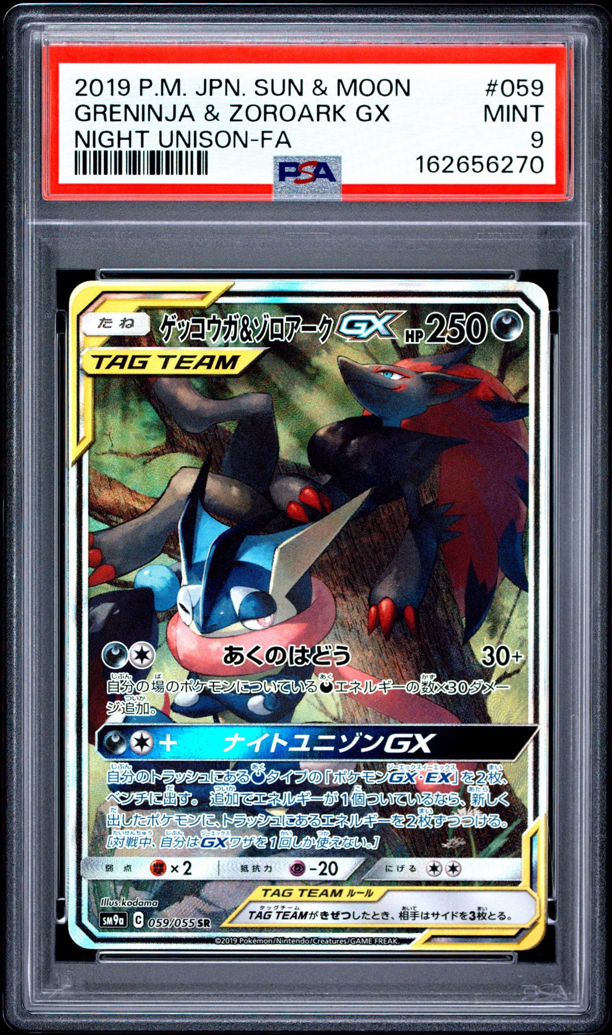 ゲッコウガ&ゾロアークGX SR: SA[SM9a 059/055](強化拡張パック「ナイトユニゾン」)