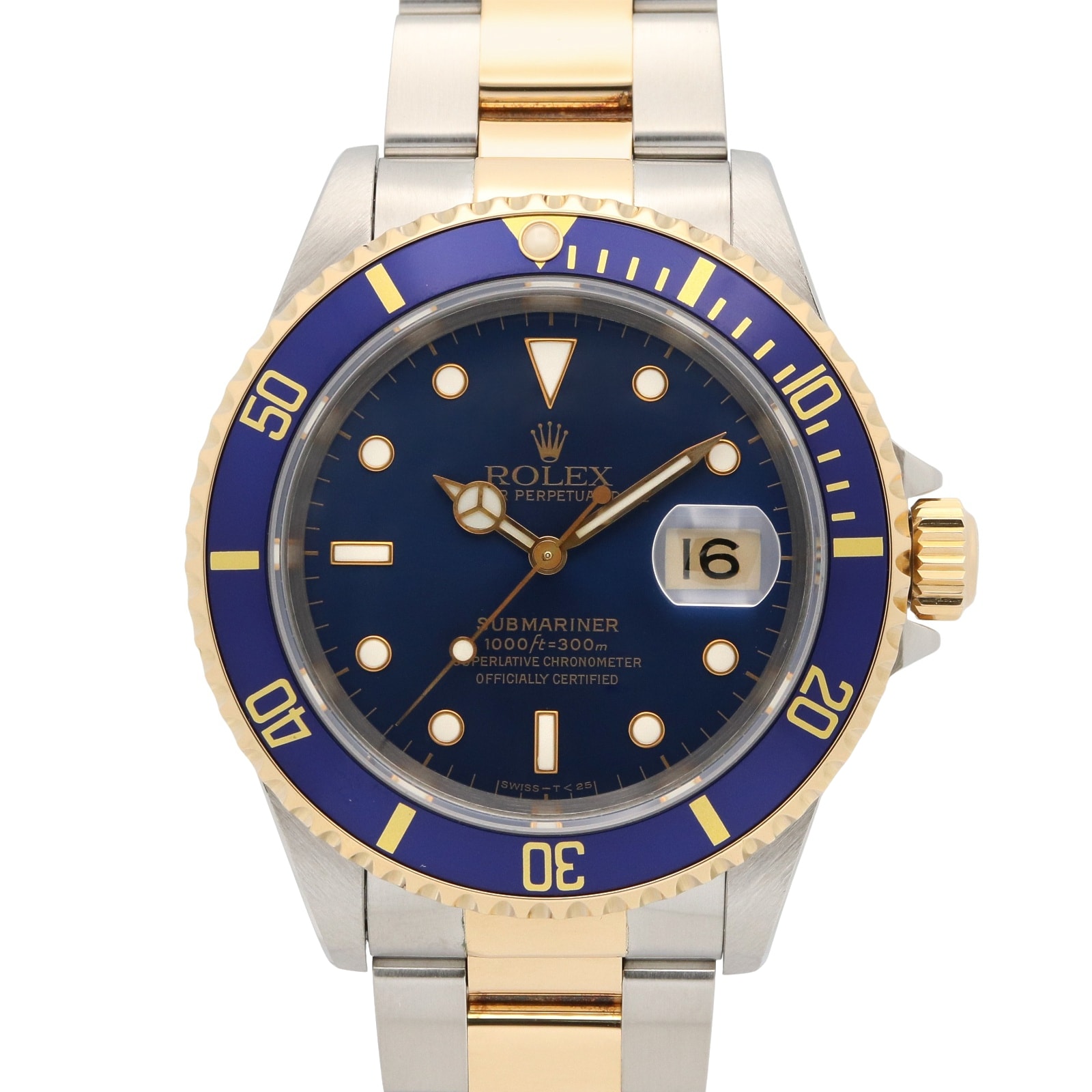 ロレックス ROLEX サブマリーナ S番 腕時計 時計 K18(イエローゴールド) ステンレススチール メンズ ブルー系 16613 【中古】