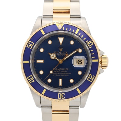 ロレックス ROLEX サブマリーナ S番 腕時計 時計 K18(イエローゴールド) ステンレススチール メンズ ブルー系 16613 【中古】
