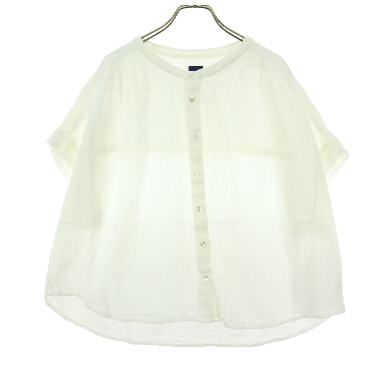 美品 GAP ギャップ 半袖 ブラウス L ホワイト コットンシャツ