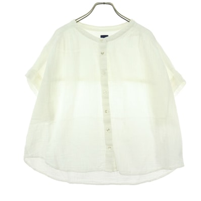美品 GAP ギャップ 半袖 ブラウス L ホワイト コットンシャツ