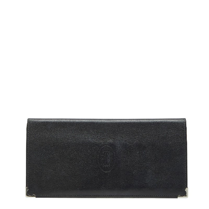 カルティエ マストライン 長財布 ブラック レザー レディース CARTIER 【中古】