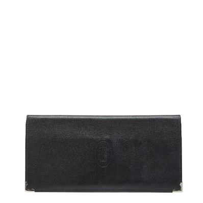 カルティエ マストライン 長財布 ブラック レザー レディース CARTIER 【中古】