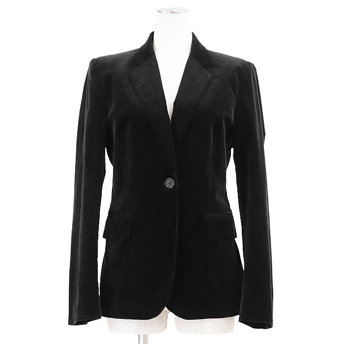 グッチ 2006年製 テーラード ベロア ジャケット レディース ブラック 42 GUCCI