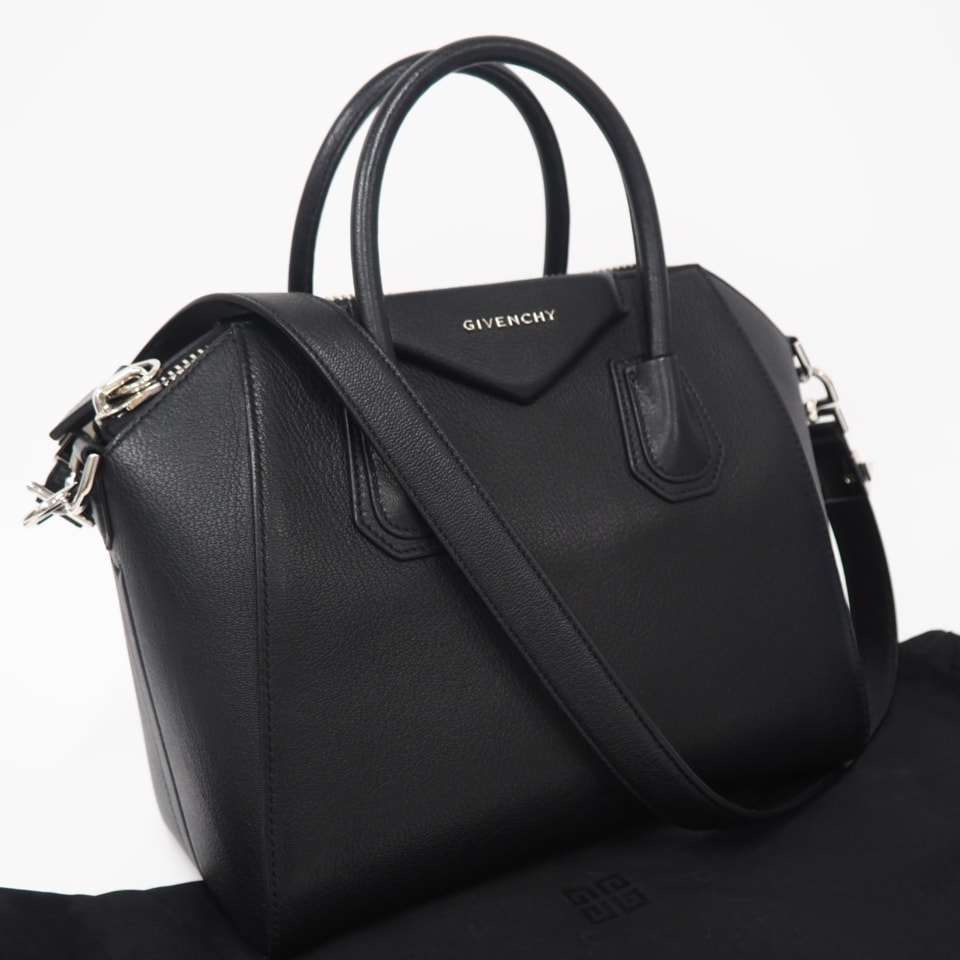美品 GIVENCHY ジバンシィ アンティゴナ スモール バッグ BB05117012-001 2wayハンドバッグ ブラック カーフレザー レディース