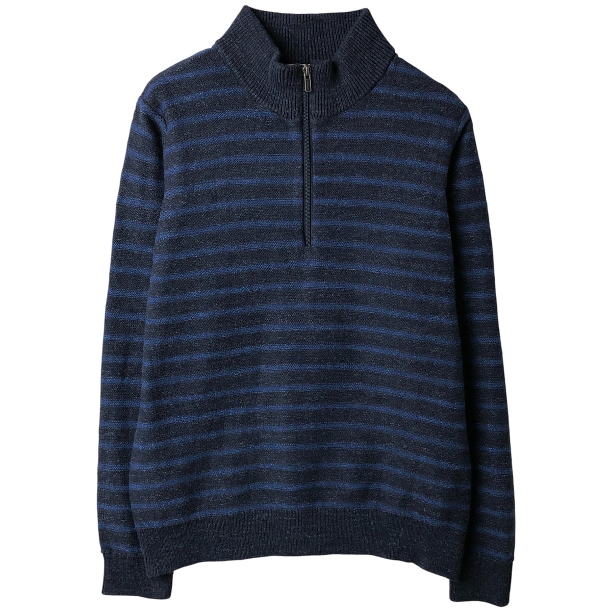 古着 90~00年代 エルエルビーン L.L.Bean ボーダー柄 コットンニットハーフジップセーター メンズM相当 ヴィンテージ/eaa495434